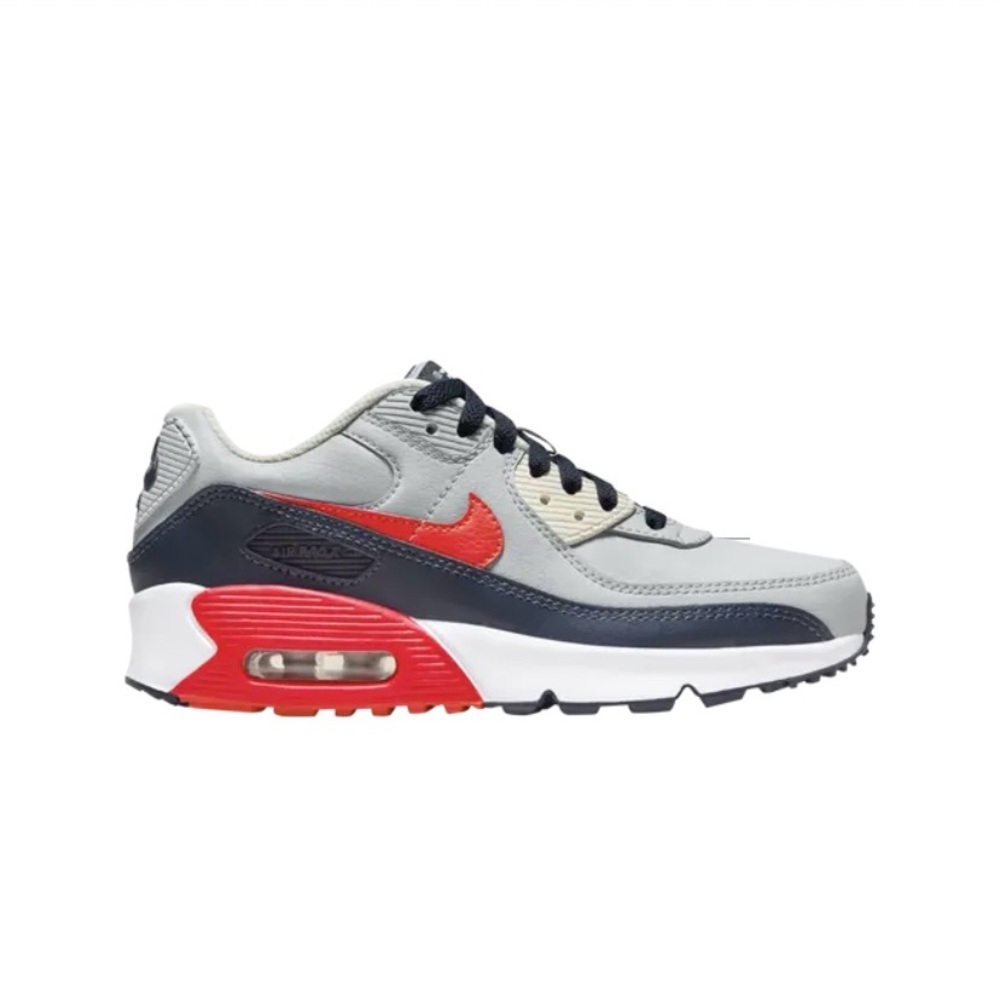 Nike Air Max 90 Gray and Red Sneakers